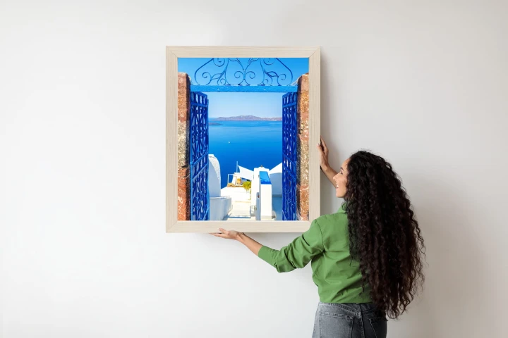 Plakat Widok Na Błękitne Morze Malownicze Santorini