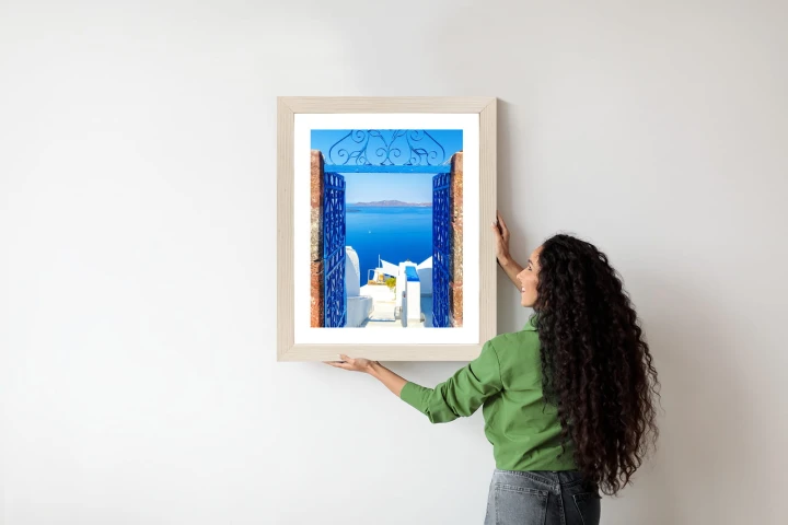 Plakat Widok Na Błękitne Morze Malownicze Santorini