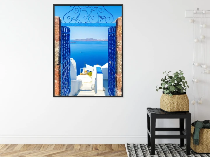 Plakat Widok Na Błękitne Morze Malownicze Santorini