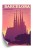 Plakat Barcelona Sagrada Familia Różowa Ilustracja O Zachodzie Słońca