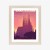 Plakat Barcelona Sagrada Familia Różowa Ilustracja O Zachodzie Słońca
