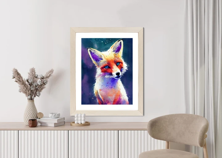 Plakat Portrait Of Wild Fox Watercolor, Wallpaper Painting, Animal
