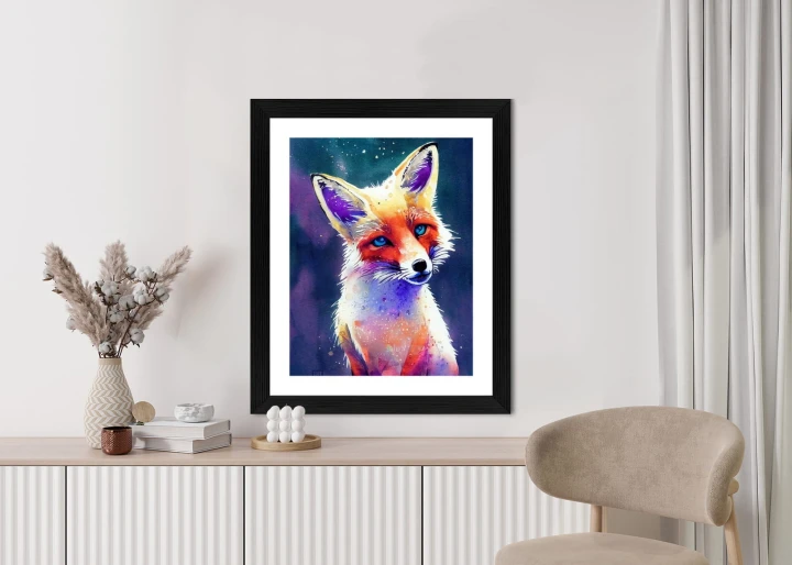 Plakat Portrait Of Wild Fox Watercolor, Wallpaper Painting, Animal