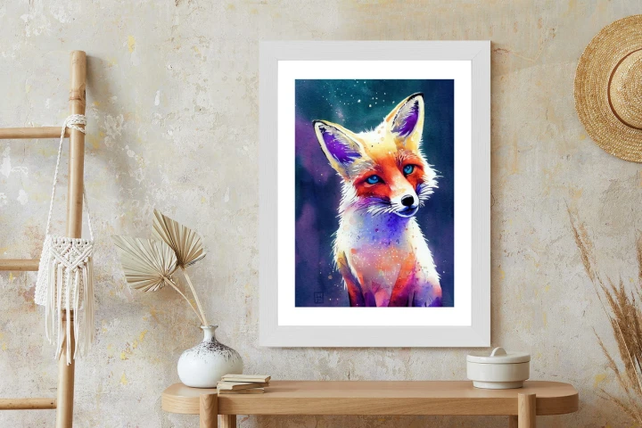 Plakat Portrait Of Wild Fox Watercolor, Wallpaper Painting, Animal