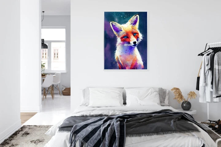 Plakat Portrait Of Wild Fox Watercolor, Wallpaper Painting, Animal