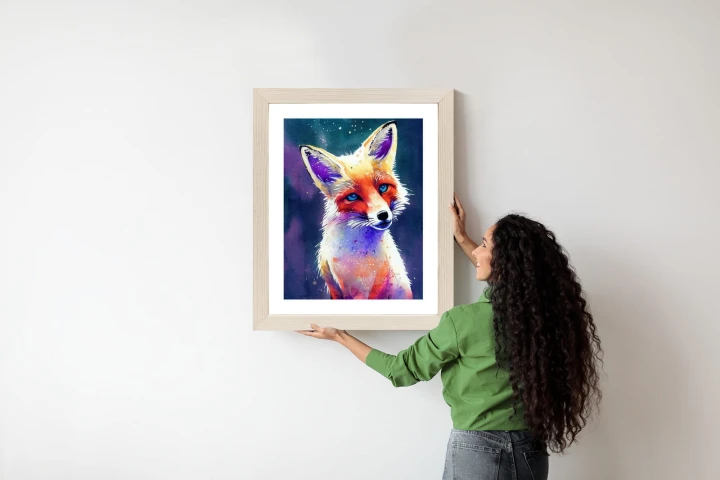 Plakat Portrait Of Wild Fox Watercolor, Wallpaper Painting, Animal