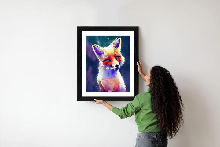 Plakat Portrait Of Wild Fox Watercolor, Wallpaper Painting, Animal