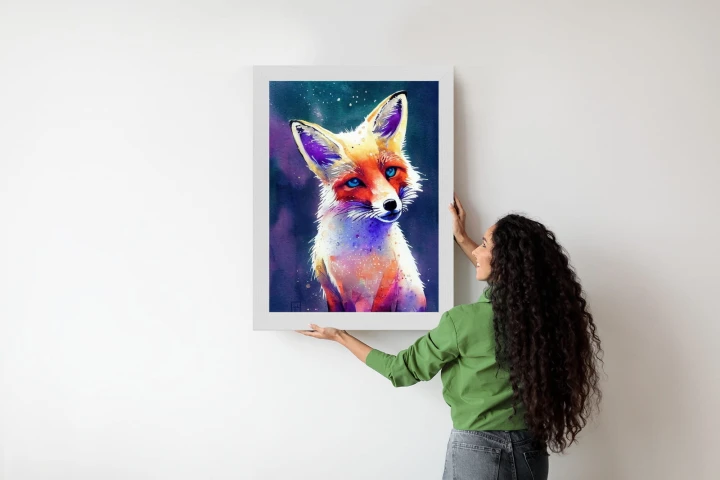 Plakat Portrait Of Wild Fox Watercolor, Wallpaper Painting, Animal