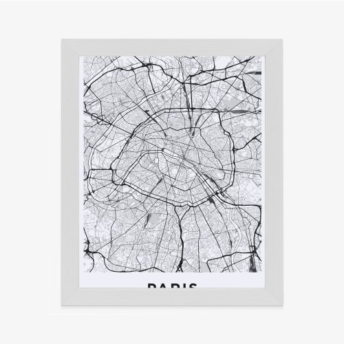 Plakat Ulice Paryża Z Lotu Ptaka - Plan