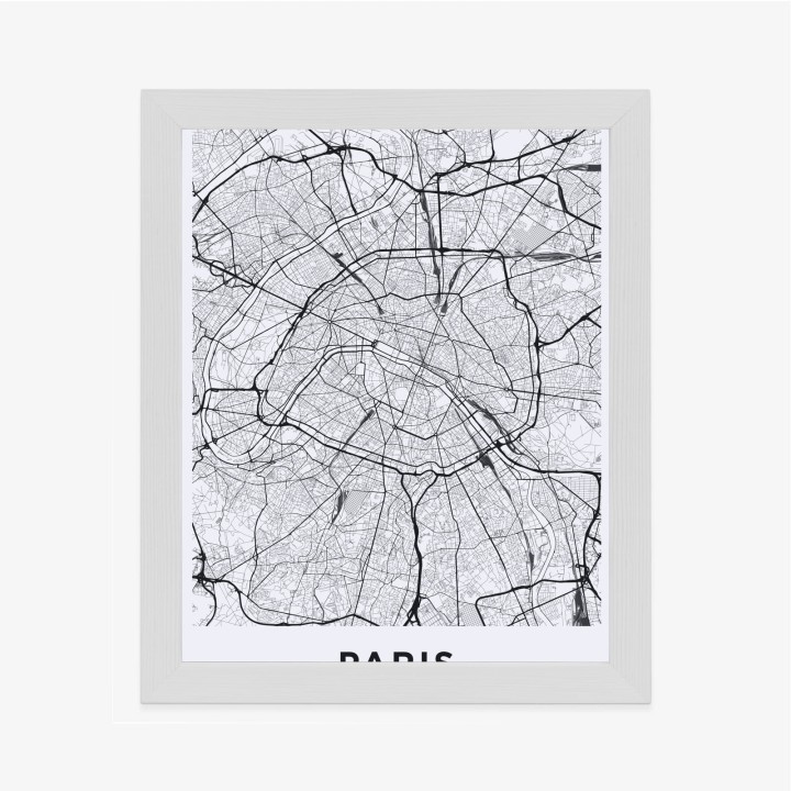 Plakat Ulice Paryża Z Lotu Ptaka - Plan