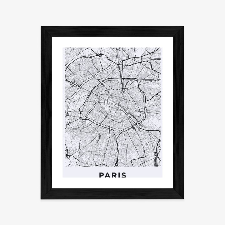 Plakat Ulice Paryża Z Lotu Ptaka - Plan