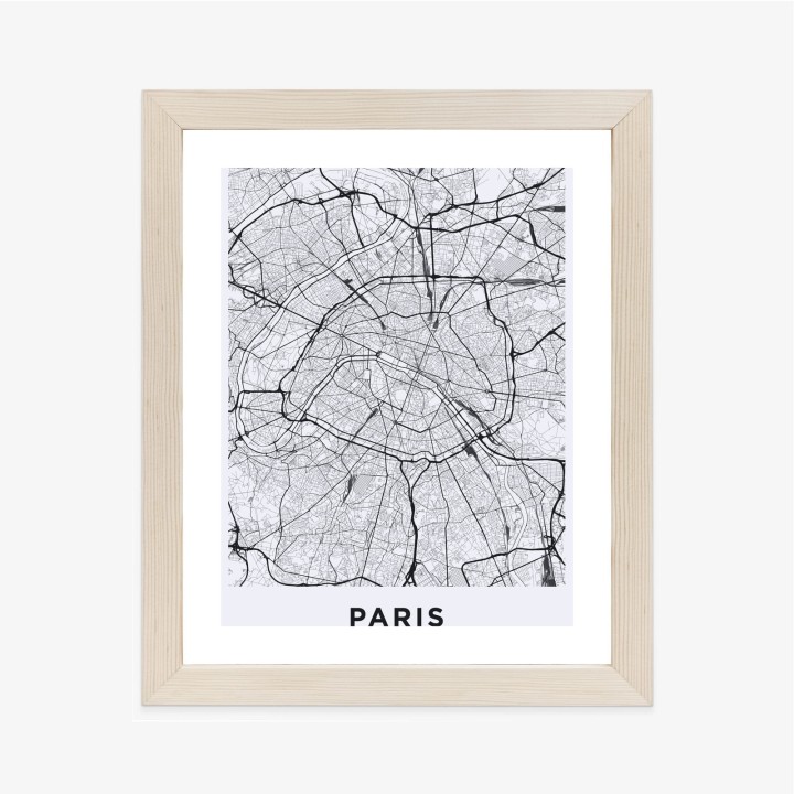 Plakat Ulice Paryża Z Lotu Ptaka - Plan