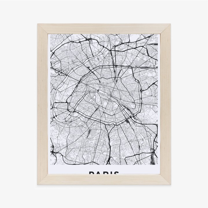 Plakat Ulice Paryża Z Lotu Ptaka - Plan