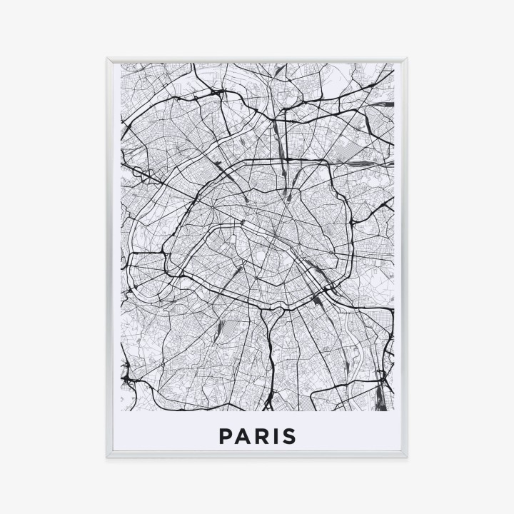 Plakat Ulice Paryża Z Lotu Ptaka - Plan