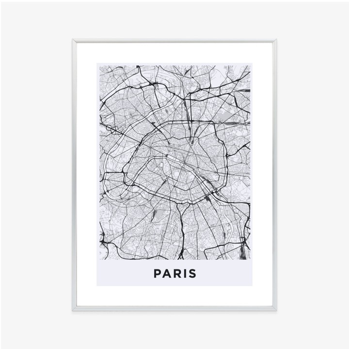 Plakat Ulice Paryża Z Lotu Ptaka - Plan