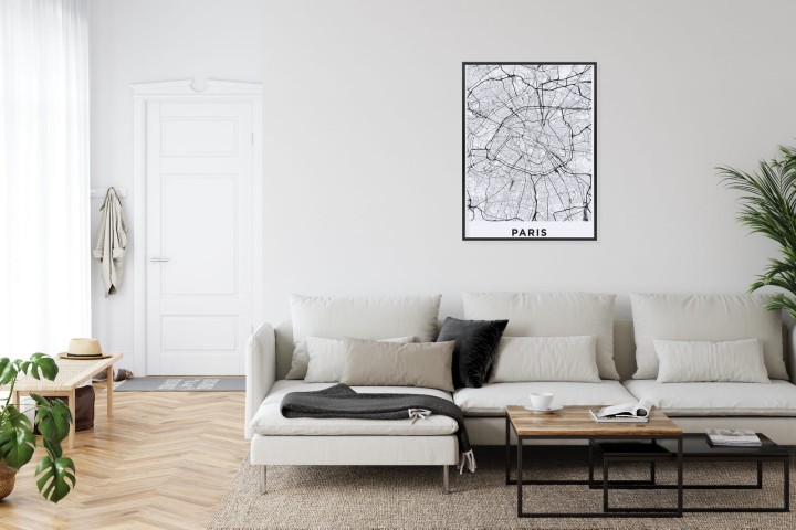 Plakat Ulice Paryża Z Lotu Ptaka - Plan