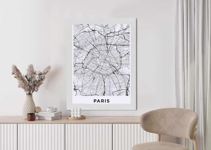 Plakat Ulice Paryża Z Lotu Ptaka - Plan