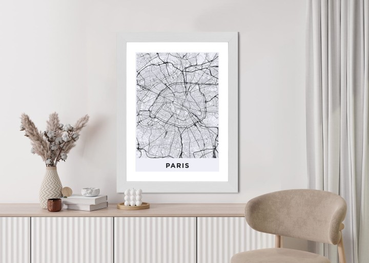 Plakat Ulice Paryża Z Lotu Ptaka - Plan