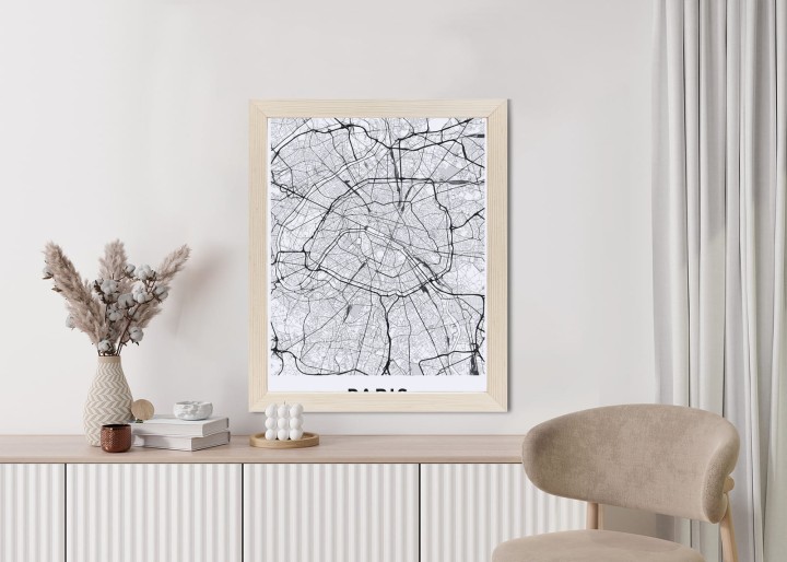 Plakat Ulice Paryża Z Lotu Ptaka - Plan