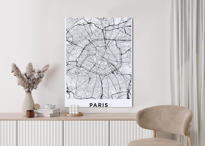 Plakat Ulice Paryża Z Lotu Ptaka - Plan