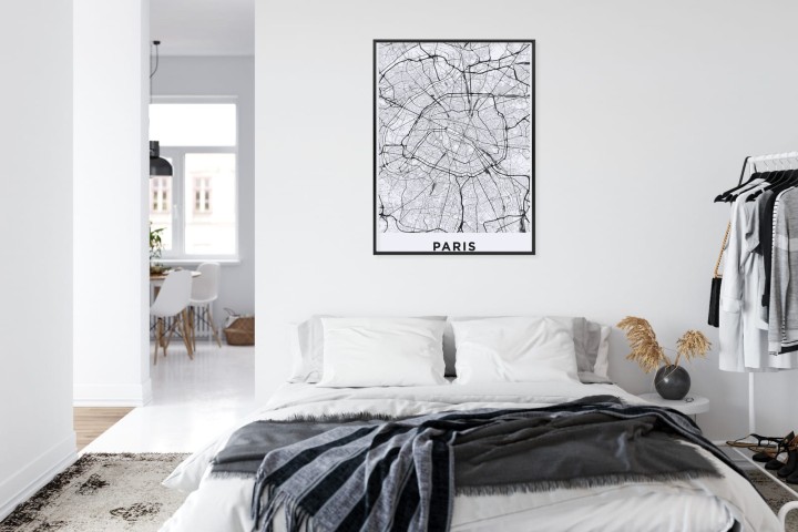 Plakat Ulice Paryża Z Lotu Ptaka - Plan