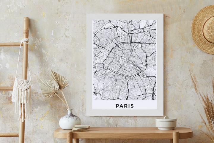 Plakat Ulice Paryża Z Lotu Ptaka - Plan