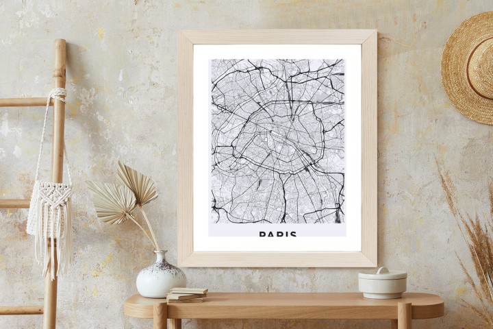 Plakat Ulice Paryża Z Lotu Ptaka - Plan