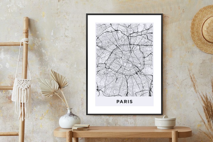 Plakat Ulice Paryża Z Lotu Ptaka - Plan