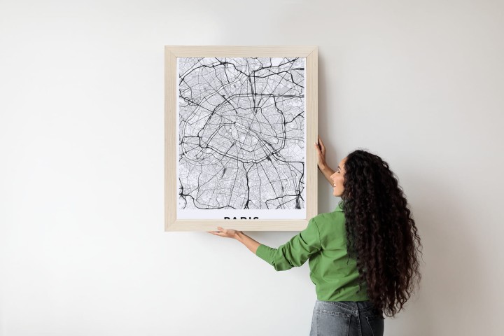 Plakat Ulice Paryża Z Lotu Ptaka - Plan