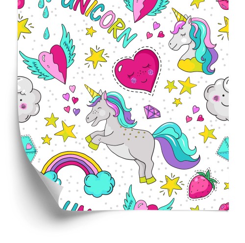 Tapeta Dla Dzieci – Magiczne Kolorowe Jednorożce