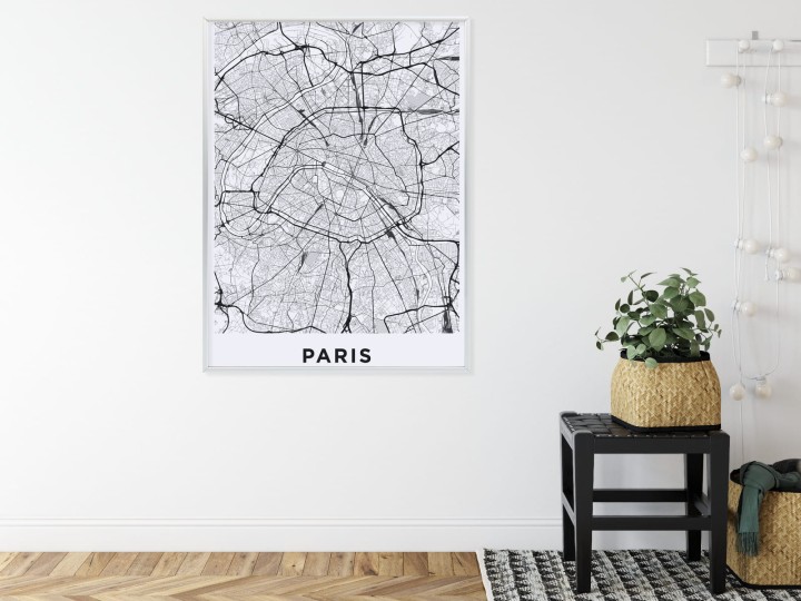 Plakat Ulice Paryża Z Lotu Ptaka - Plan