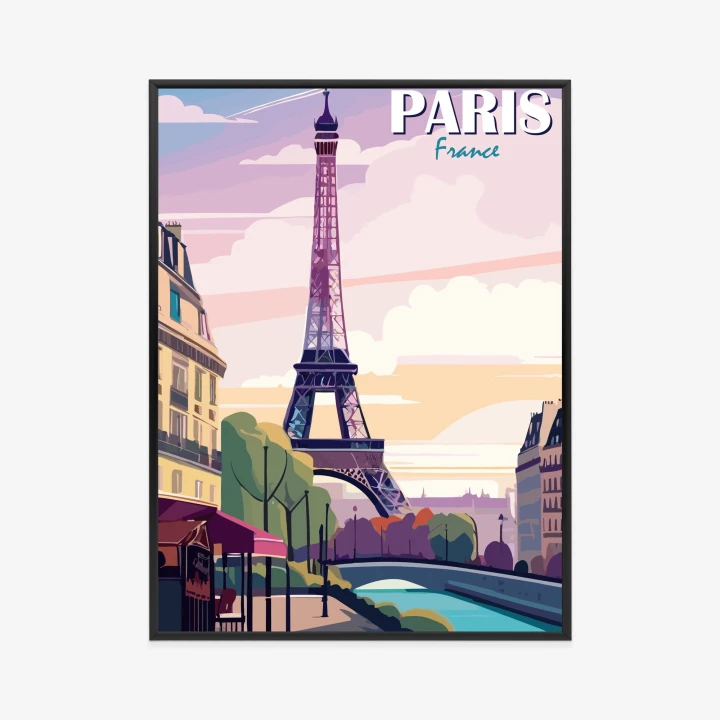 Plakat Paryż Wieża Eiffla Nad Sekwaną