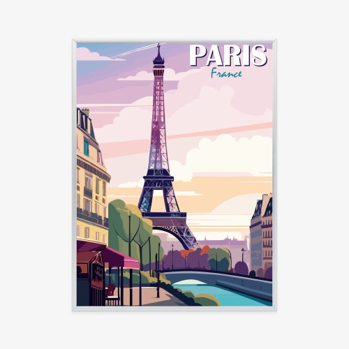 Plakat Paryż Wieża Eiffla Nad Sekwaną