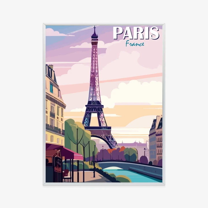 Plakat Paryż Wieża Eiffla Nad Sekwaną