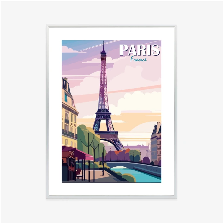 Plakat Paryż Wieża Eiffla Nad Sekwaną