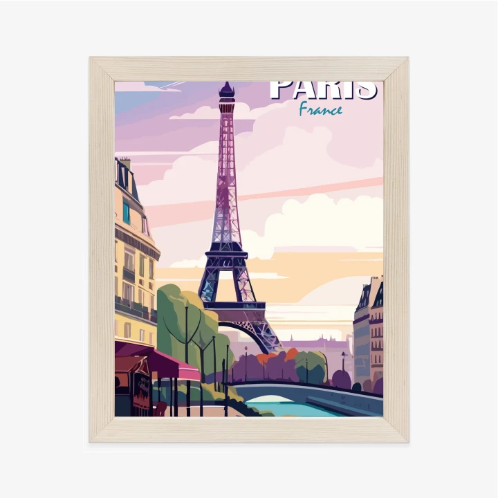 Plakat Paryż Wieża Eiffla Nad Sekwaną