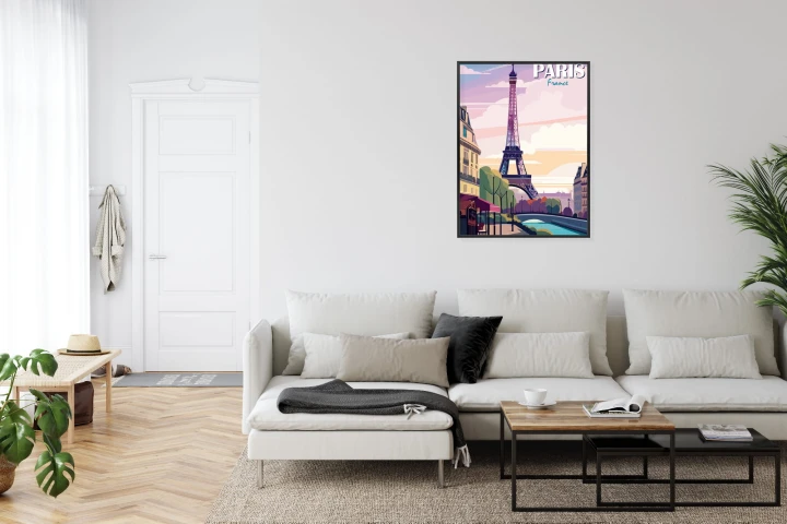 Plakat Paryż Wieża Eiffla Nad Sekwaną