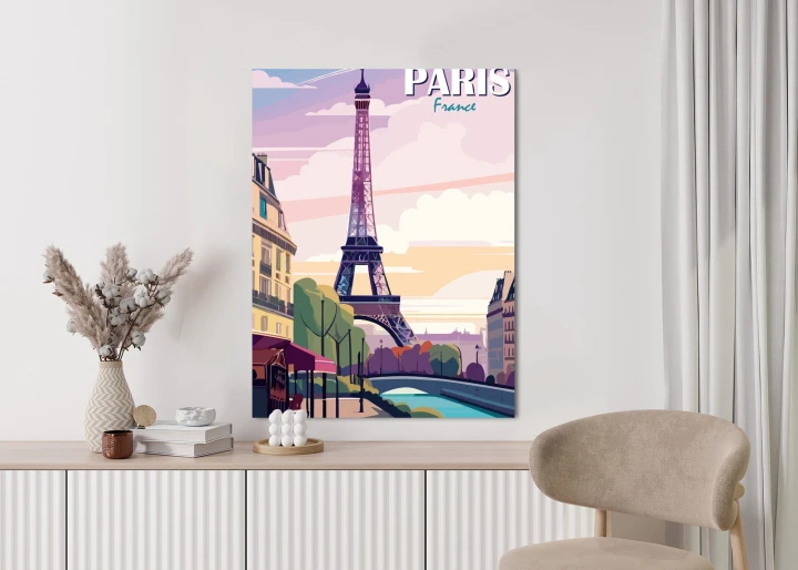 Plakat Paryż Wieża Eiffla Nad Sekwaną