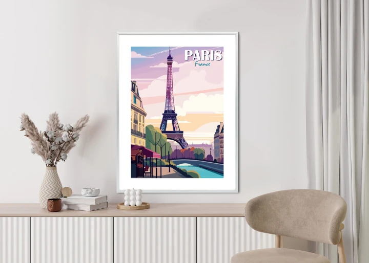 Plakat Paryż Wieża Eiffla Nad Sekwaną