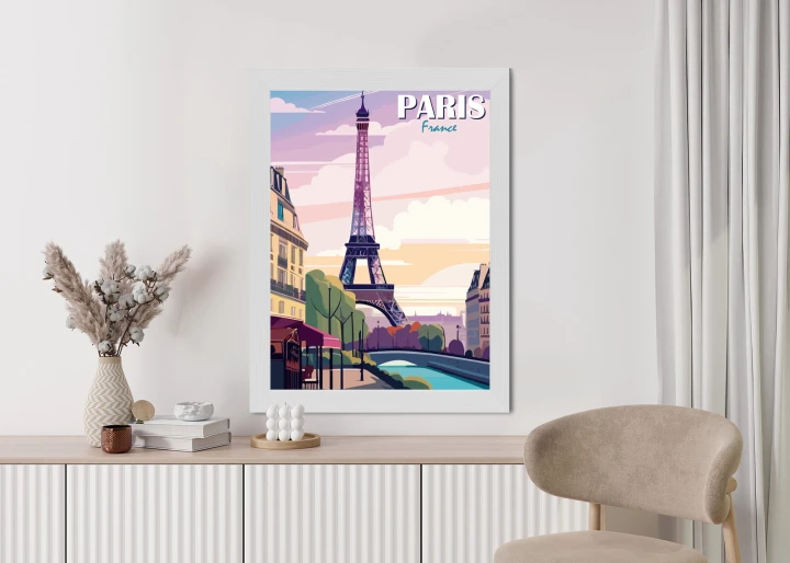 Plakat Paryż Wieża Eiffla Nad Sekwaną