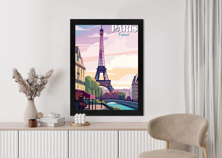 Plakat Paryż Wieża Eiffla Nad Sekwaną