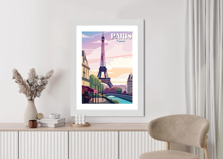 Plakat Paryż Wieża Eiffla Nad Sekwaną