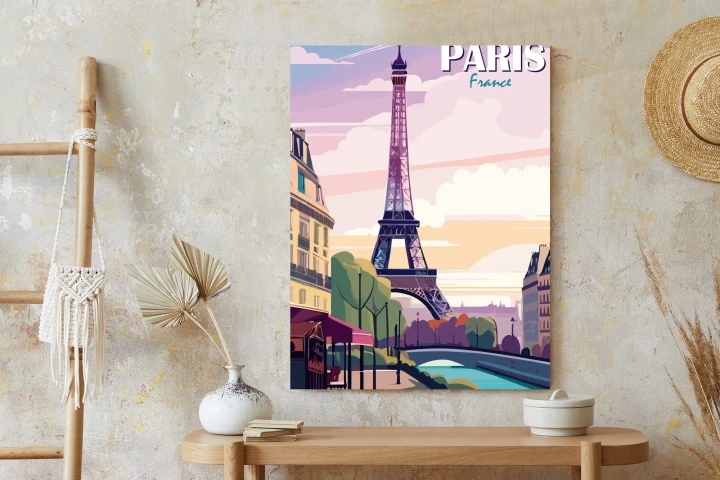 Plakat Paryż Wieża Eiffla Nad Sekwaną