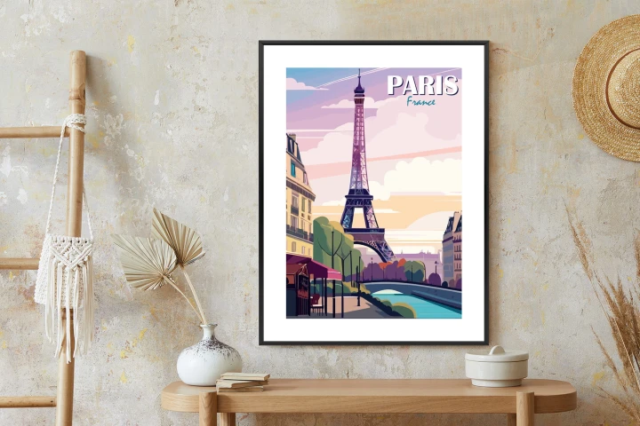 Plakat Paryż Wieża Eiffla Nad Sekwaną