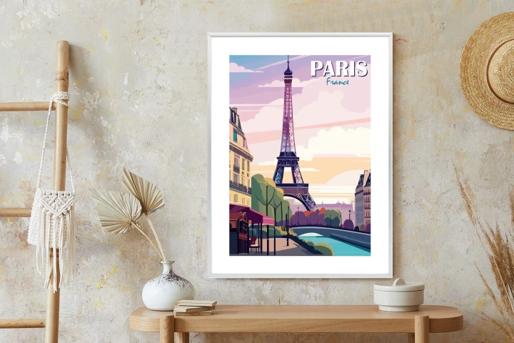 Plakat Paryż Wieża Eiffla Nad Sekwaną