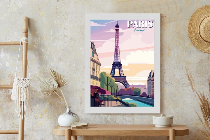 Plakat Paryż Wieża Eiffla Nad Sekwaną