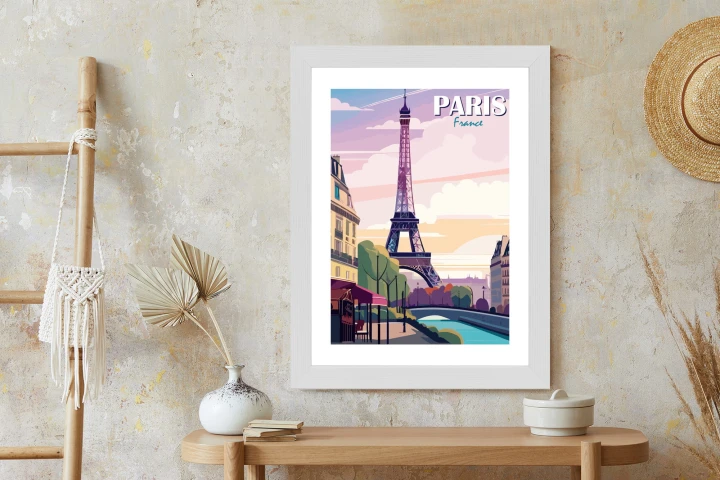 Plakat Paryż Wieża Eiffla Nad Sekwaną