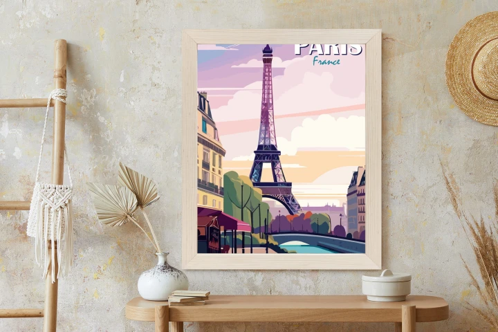 Plakat Paryż Wieża Eiffla Nad Sekwaną