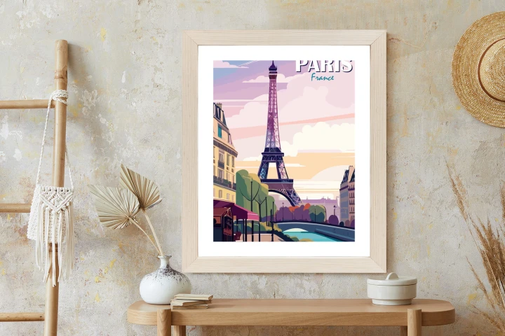 Plakat Paryż Wieża Eiffla Nad Sekwaną