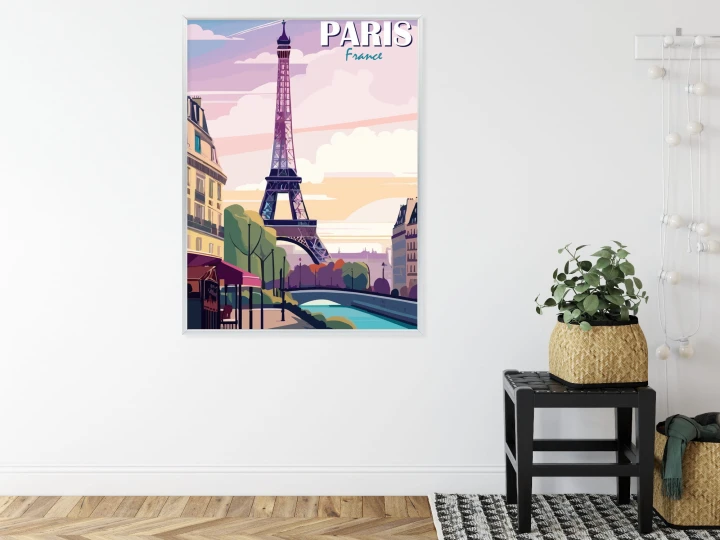 Plakat Paryż Wieża Eiffla Nad Sekwaną